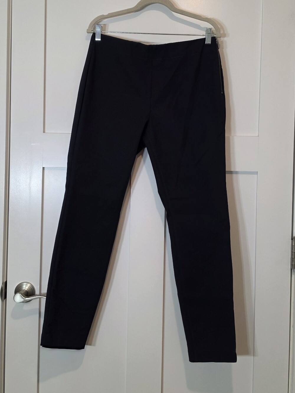 Ecru Clinton Pull On Womens Navy Cropped Pants With Stretch Side Zipper Size 12